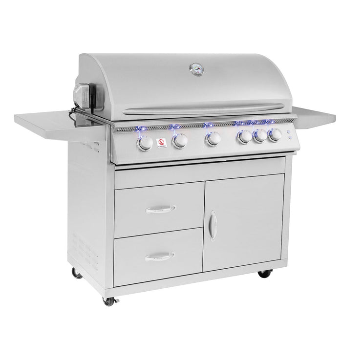 Summerset 40" Sizzler PRO 5-Burner Freestanding Grill - CART-SIZ40-DC + SIZPRO40