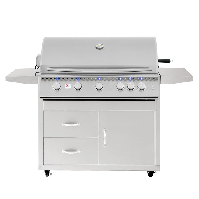 Summerset 40" Sizzler PRO 5-Burner Freestanding Grill - CART-SIZ40-DC + SIZPRO40