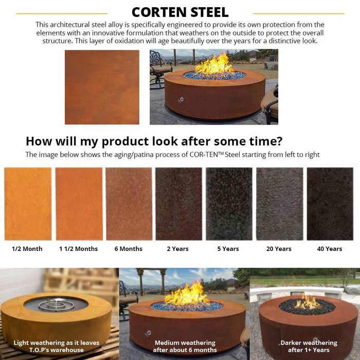 The Outdoor Plus Unity Corten Steel Fire Pit - 24" Tall