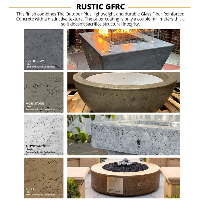 The Outdoor Plus Newport GFRC Concrete Fire Pit Table