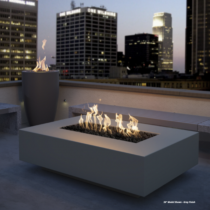 The Outdoor Plus Cabo Rectangular GFRC Concrete Fire Pit