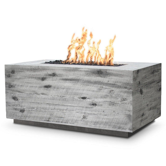 The Outdoor Plus Catalina Rectangular GFRC Wood Grain Concrete Fire Pit