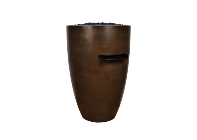 Legacy Round Tall Fire & Water Vase with Electronic Ignition 24" x 36" - Free Cover ✓ [Fire by Design]